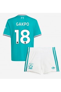Liverpool Cody Gakpo #18 Jalkapallovaatteet Lasten Kolmas peliasu 2025-26 Lyhythihainen (+ Lyhyet housut)